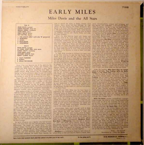 Miles Davis : Early Miles (LP, Comp, Mono, RE, RM)