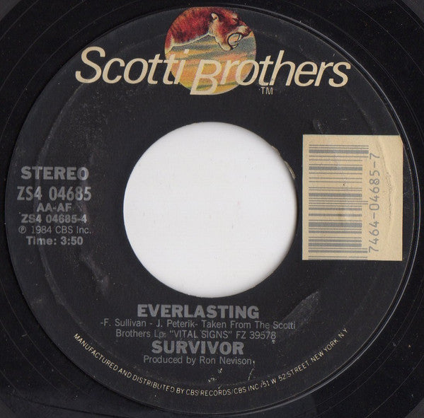 Survivor : High On You (7", Single, Styrene, Car)