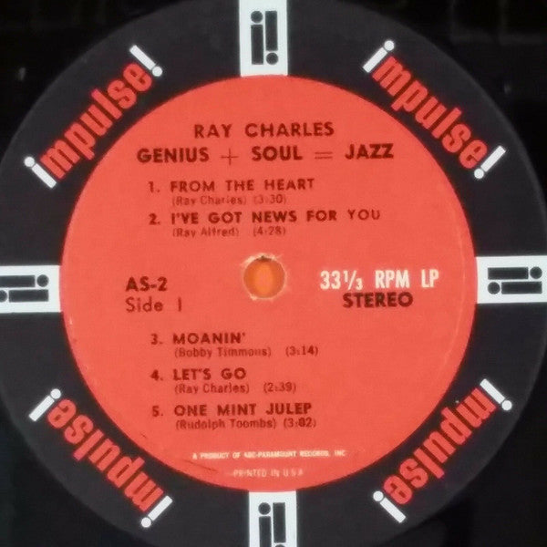 Ray Charles : Genius + Soul = Jazz (LP, Album, RE)