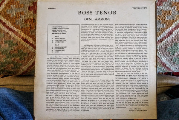 Gene Ammons : Boss Tenor (LP, Album, RE)