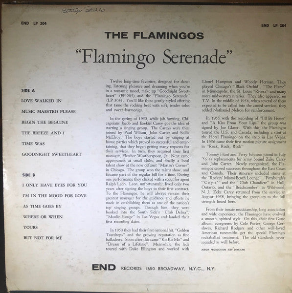 The Flamingos : Flamingo Serenade (LP, Album, Mono, RE)