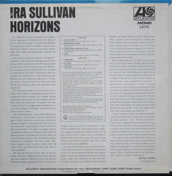 Ira Sullivan : Horizons (LP, Mono)