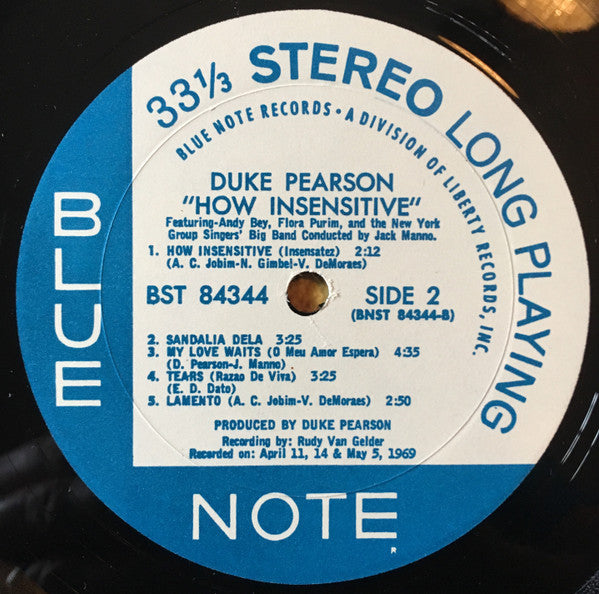Duke Pearson : How Insensitive (LP, Album)