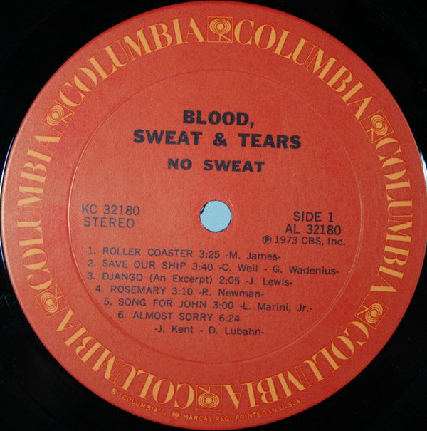 Blood, Sweat & Tears* : No Sweat (LP, Album, Ter)