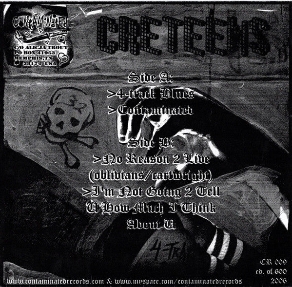 Creteens : 4-Track Blues (7", EP, Pin)