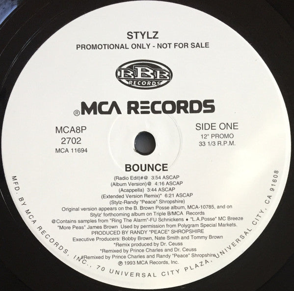 Stylz : Bounce (12", Promo)