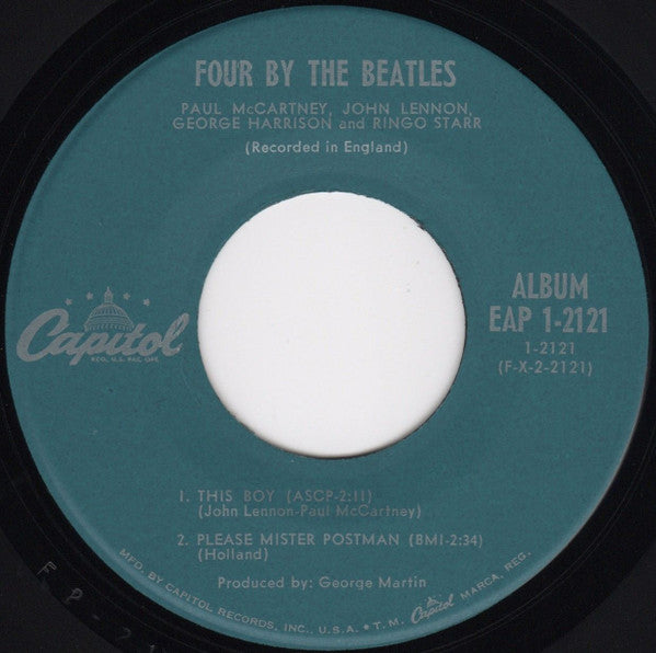 The Beatles : Four By The Beatles (7", EP, Mono, Scr)