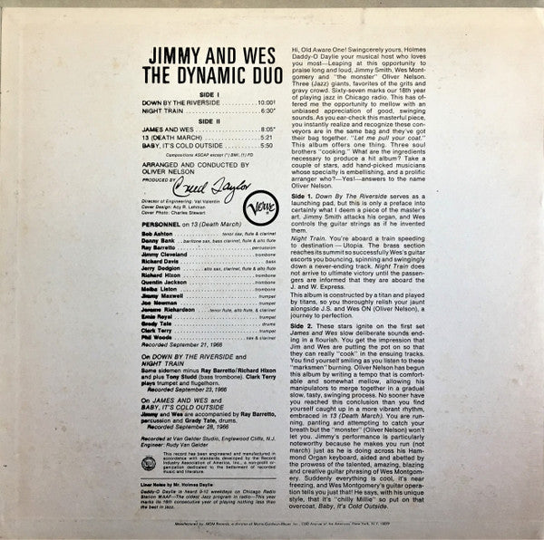 Jimmy Smith & Wes Montgomery : Jimmy & Wes - The Dynamic Duo (LP, Album, Gat)