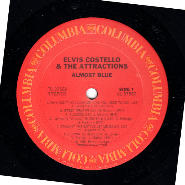 Elvis Costello & The Attractions : Almost Blue (LP, Album)