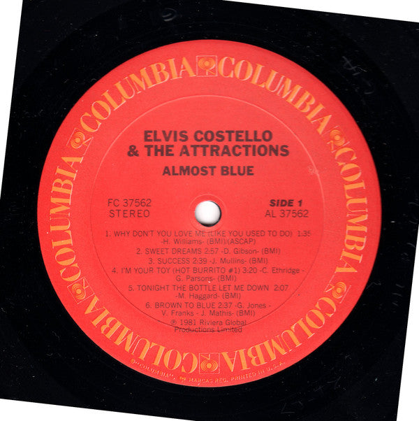 Elvis Costello & The Attractions : Almost Blue (LP, Album)