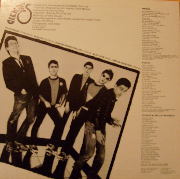 The Dickies : Paranoid ▪ Hideous ▪ You Drive Me Ape (You Big Gorilla) (10", Maxi, Ltd, Promo, Whi)