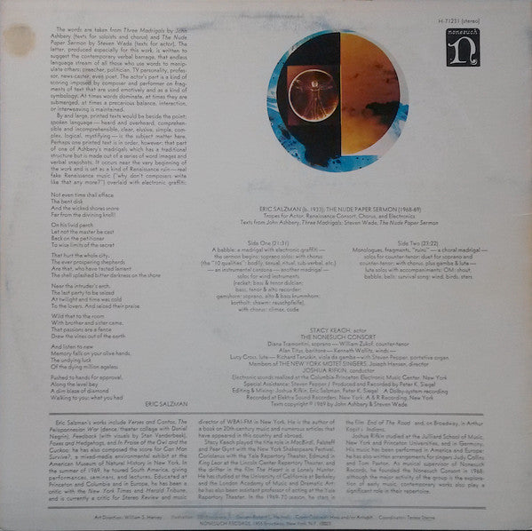 Eric Salzman : The Nude Paper Sermon (LP, Album)