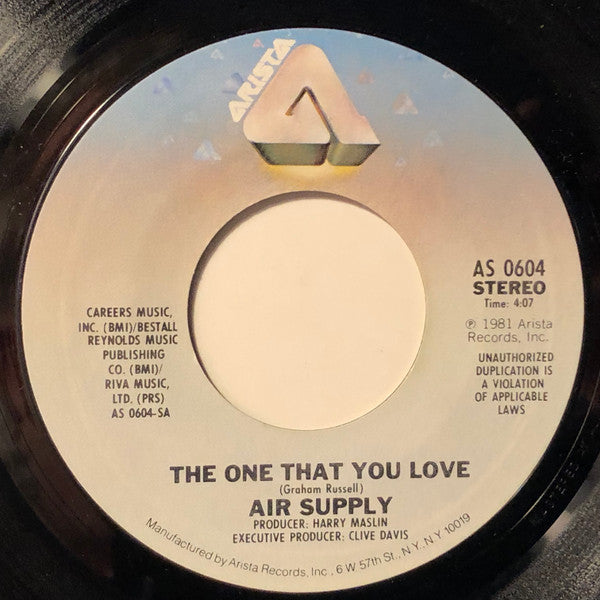 Air Supply : The One That You Love (7", Single)