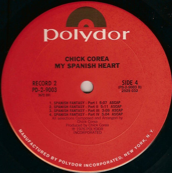 Chick Corea : My Spanish Heart (2xLP, Album, Pit)