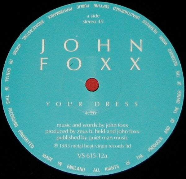 John Foxx : Your Dress (12", Single)