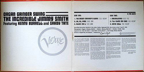 Jimmy Smith Featuring Kenny Burrell And Grady Tate : Organ Grinder Swing (LP, Album, Mono)