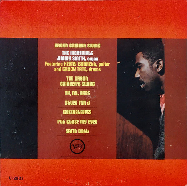 Jimmy Smith Featuring Kenny Burrell And Grady Tate : Organ Grinder Swing (LP, Album, Mono)