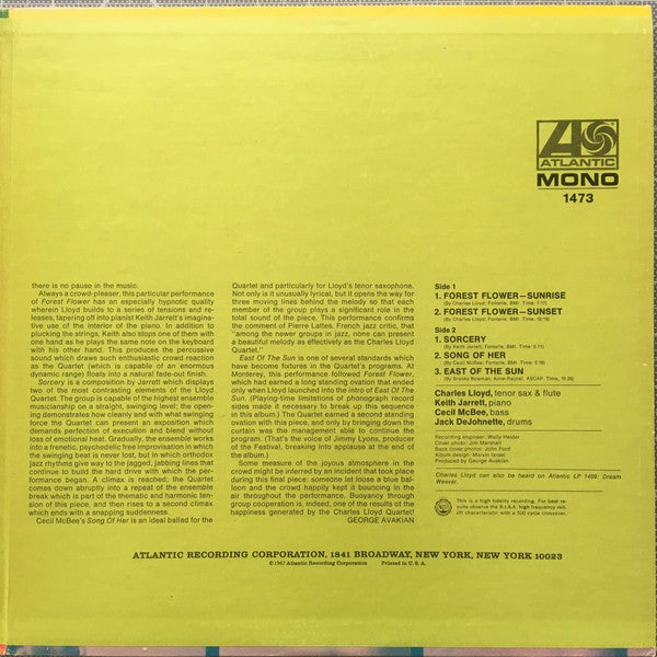 Charles Lloyd : Forest Flower (LP, Album, Mono, Gat)