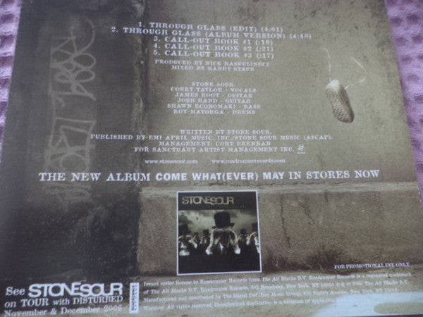 Stone Sour : Through Glass (CD, Single, Promo)