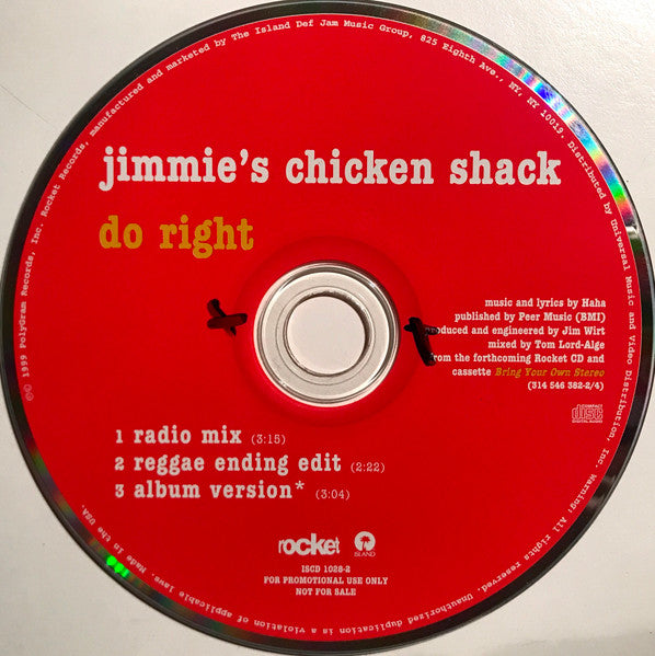 Jimmie's Chicken Shack : Do Right (CD, Single, Promo)