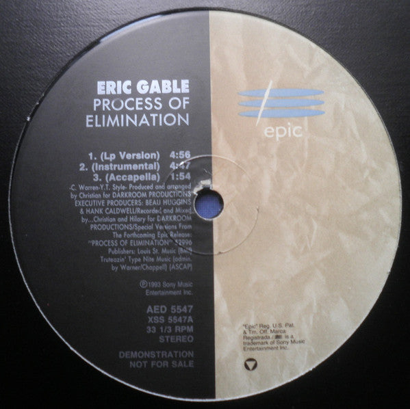 Eric Gable : Process Of Elimination (12", Maxi, Promo)
