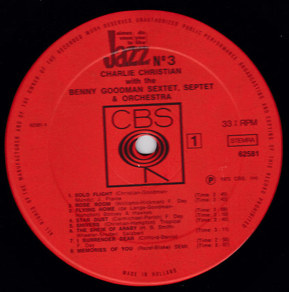 Charlie Christian, Benny Goodman Sextet, Benny Goodman Septet, Benny Goodman And His Orchestra : Solo Flight - Charlie Christian With The Benny Goodman Sextet, Septet And Orchestra Vol.2 (LP, Comp, Mono)