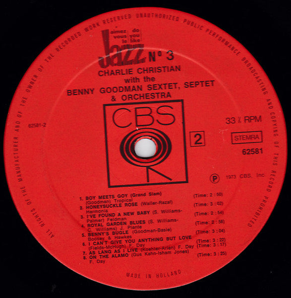Charlie Christian, Benny Goodman Sextet, Benny Goodman Septet, Benny Goodman And His Orchestra : Solo Flight - Charlie Christian With The Benny Goodman Sextet, Septet And Orchestra Vol.2 (LP, Comp, Mono)