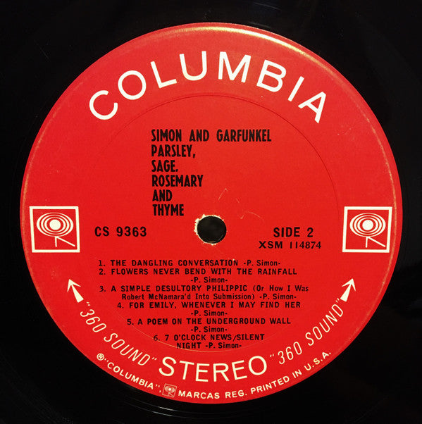 Simon & Garfunkel : Parsley, Sage, Rosemary And Thyme (LP, Album, RP, Ter)