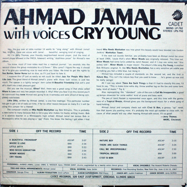 Ahmad Jamal : Cry Young (LP)