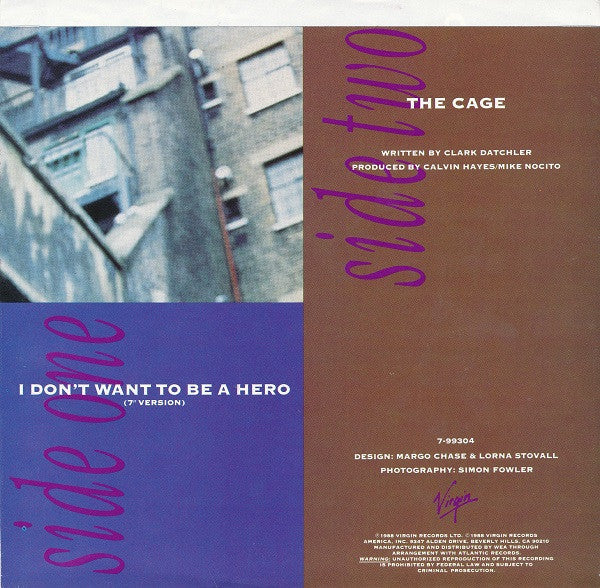 Johnny Hates Jazz : I Don't Want To Be A Hero (7", Single)