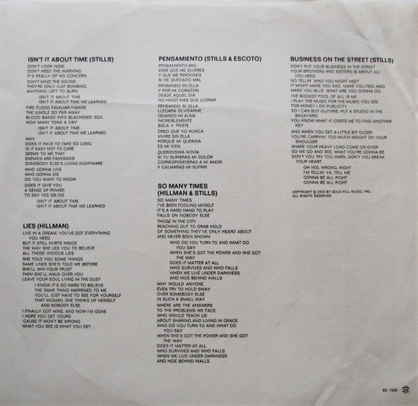 Stephen Stills, Manassas : Down The Road (LP, Album, MO )