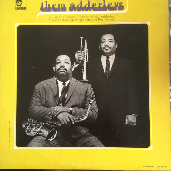 Cannonball Adderley And Nat Adderley : Them Adderleys (LP, Album, Mono, Promo, RE)