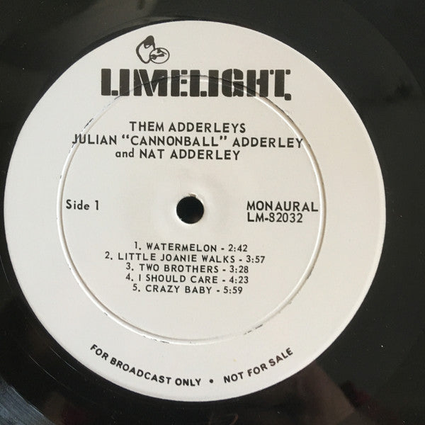Cannonball Adderley And Nat Adderley : Them Adderleys (LP, Album, Mono, Promo, RE)