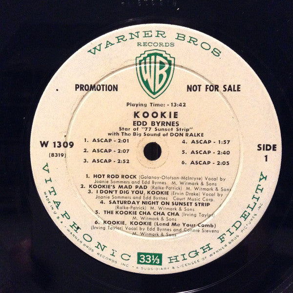 Edd "Kookie" Byrnes : Kookie Star Of "77 Sunset Strip" (LP, Album, Mono, Promo)