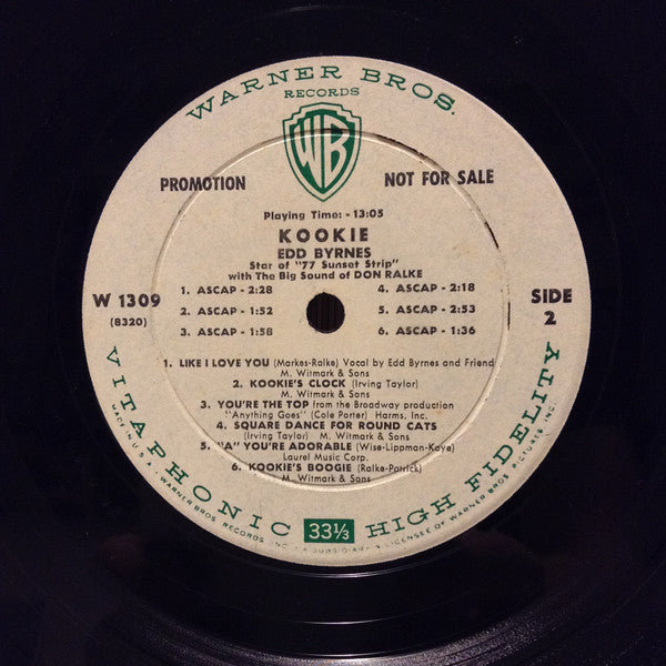 Edd "Kookie" Byrnes : Kookie Star Of "77 Sunset Strip" (LP, Album, Mono, Promo)