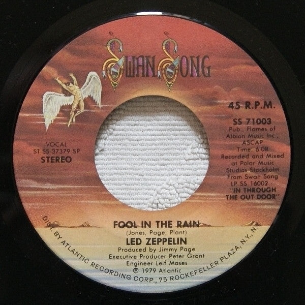 Led Zeppelin : Fool In The Rain (7", Single, Spe)