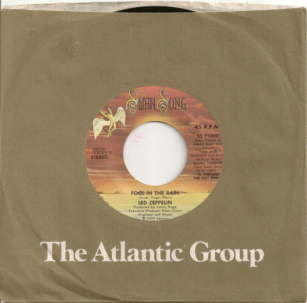 Led Zeppelin : Fool In The Rain (7", Single, Spe)
