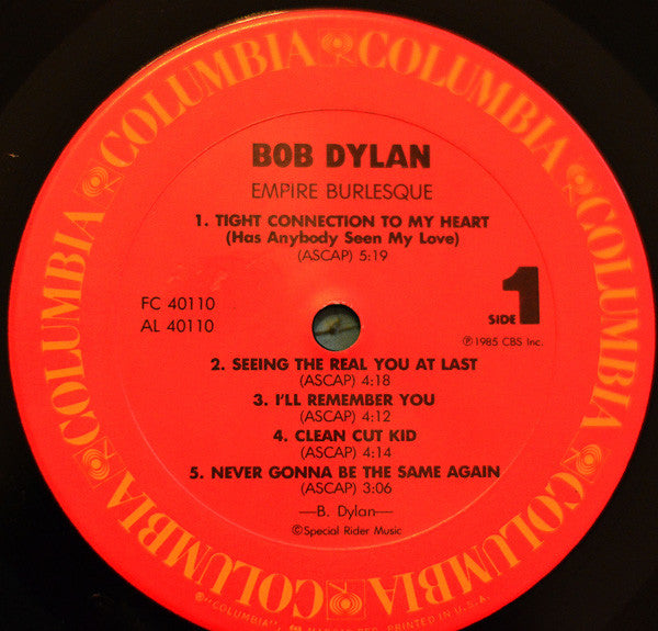 Bob Dylan : Empire Burlesque (LP, Album, Pit)