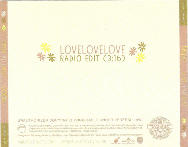 Hope (48) : Love Love Love (CD, Promo)