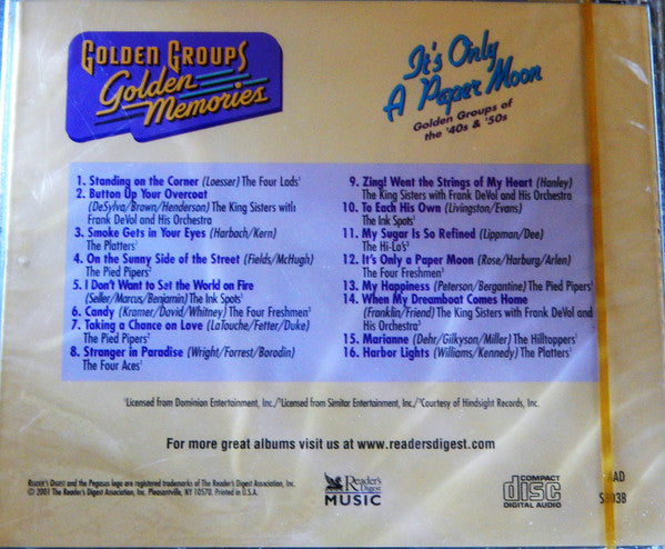 Various : It's Only A Paper Moon (Golden Groups Of The '40s & '50s) (CD, Comp)