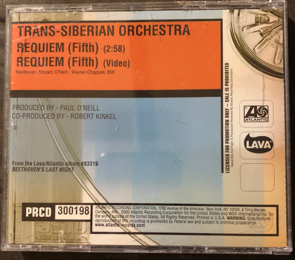 Trans-Siberian Orchestra : Requiem (Fifth) (CD, Single, Promo)
