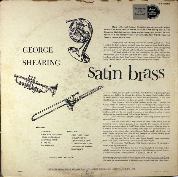 The George Shearing Quintet : Satin Brass (LP, Album, Scr)