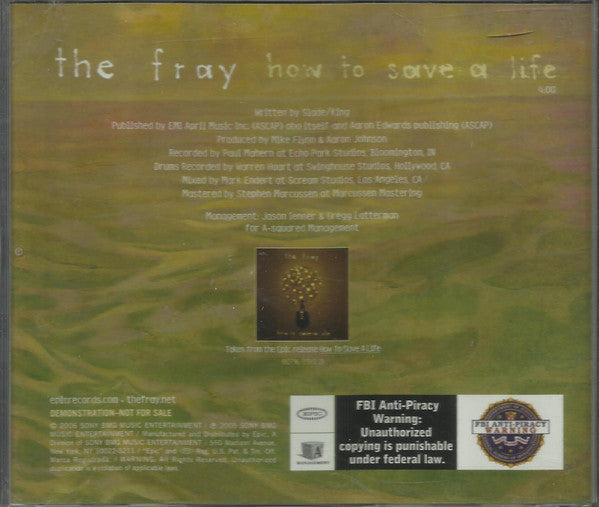 The Fray : How To Save A Life (CD, Single, Promo)