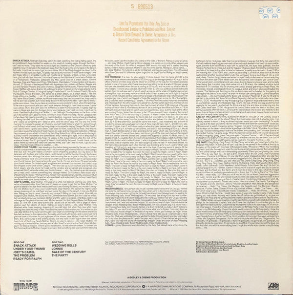 Godley & Creme : Snack Attack (LP, Album)