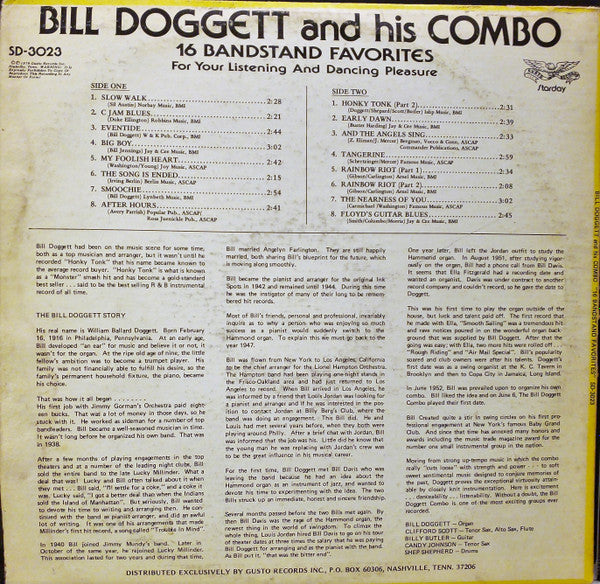 Bill Doggett And His Combo* : 16 Bandstand Favorites (LP, Comp)