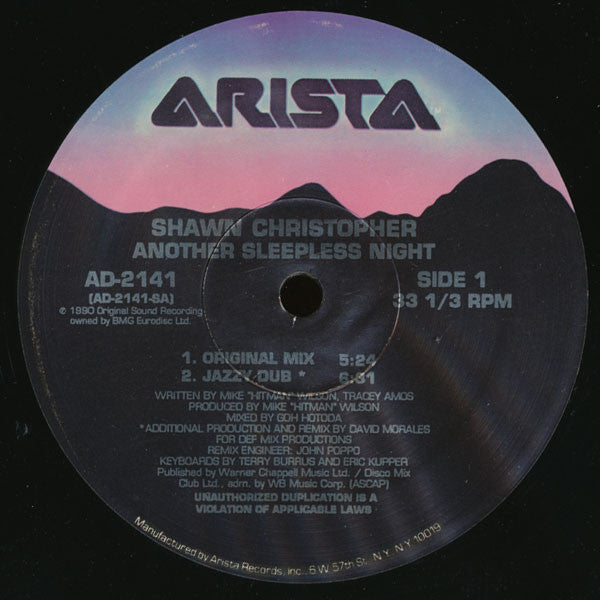 Shawn Christopher : Another Sleepless Night (12")