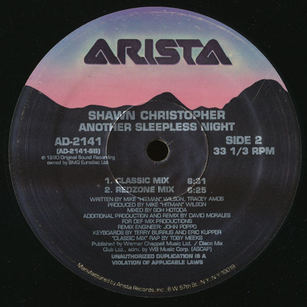 Shawn Christopher : Another Sleepless Night (12")
