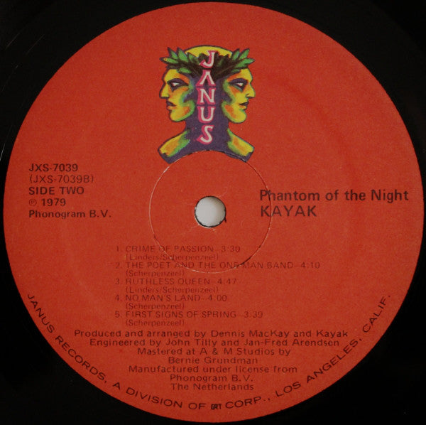 Kayak : Phantom Of The Night (LP, Album, GRT)