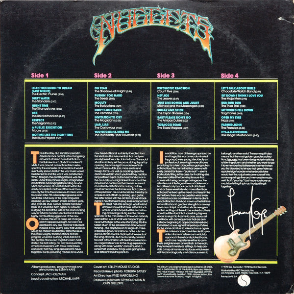 Various : Nuggets: Original Artyfacts From The First Psychedelic Era 1965-1968 (2xLP, Comp, RE, Ter)