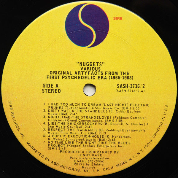 Various : Nuggets: Original Artyfacts From The First Psychedelic Era 1965-1968 (2xLP, Comp, RE, Ter)